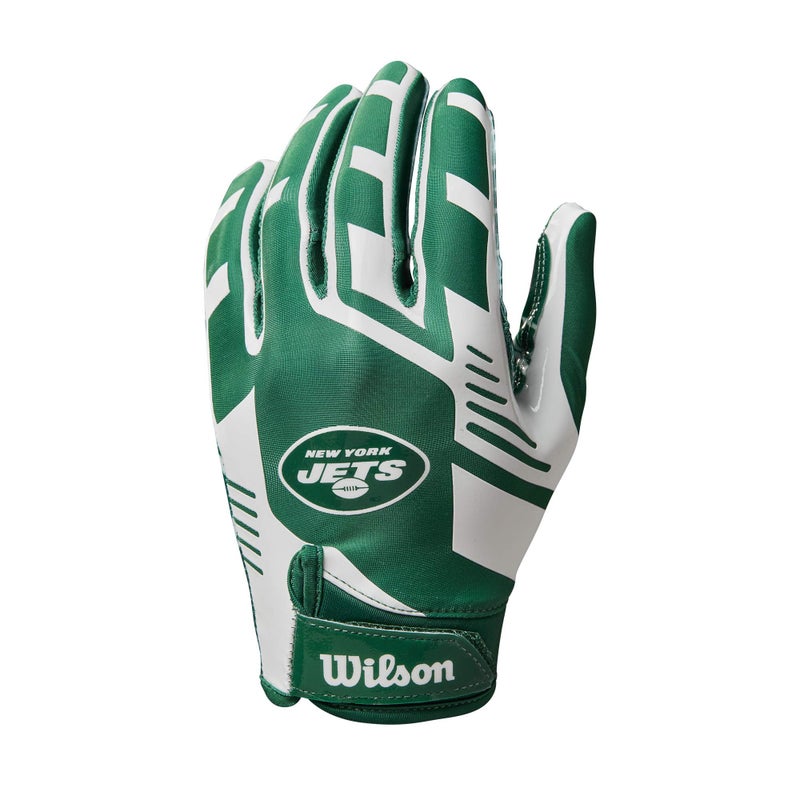 Wilson NFL Stretch Fit Football Gloves - Youth, New York Jets - Image 2